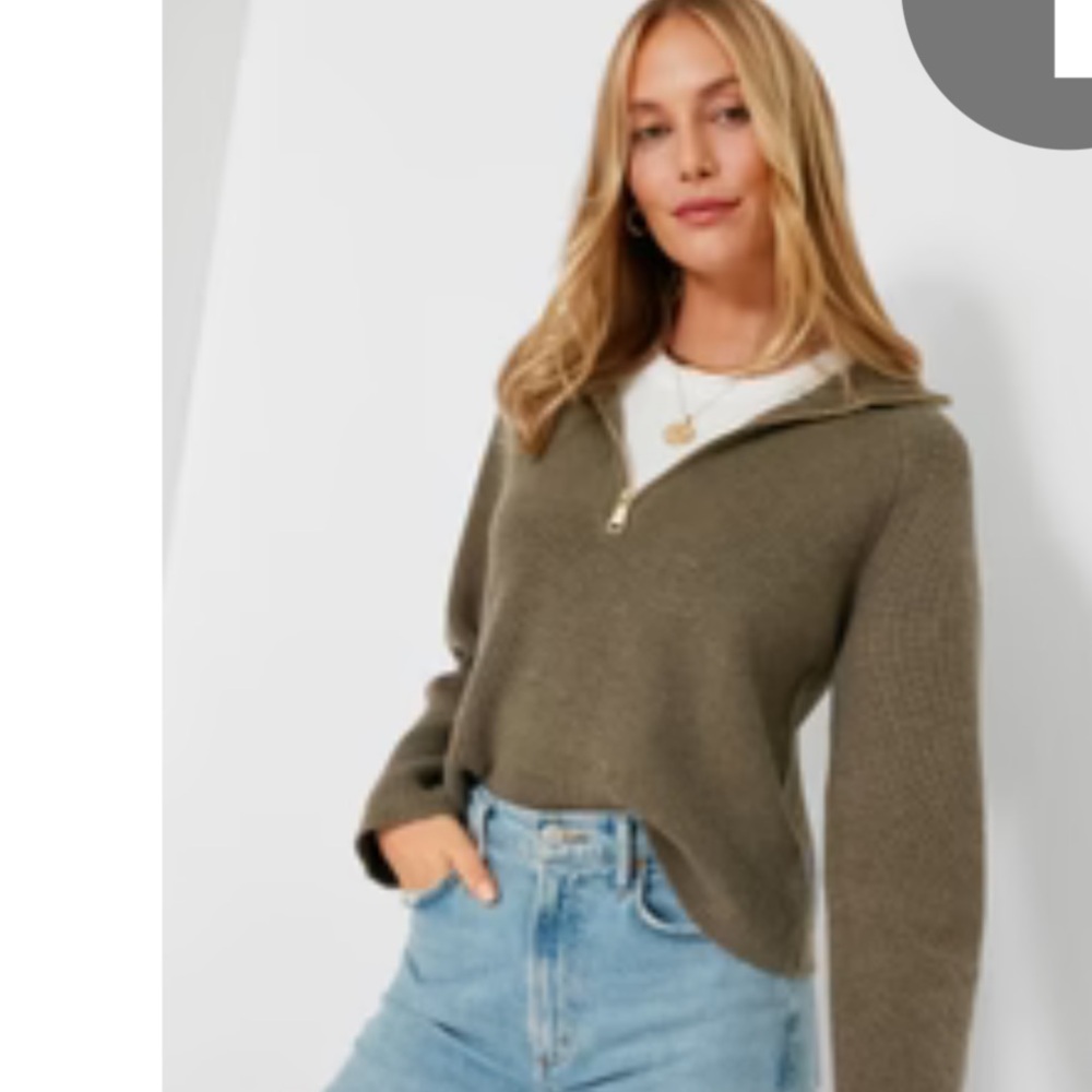 Quinlan Quarter Zip Cropped Sweater